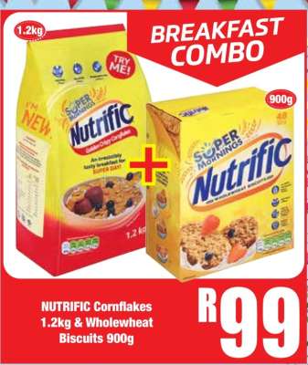 NUTRIFIC Cornflakes 1.2kg & Wholewheat Biscuits 900g