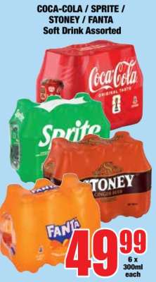COCA-COLA / SPRITE / STONEY / FANTA Soft Drink Assorted