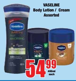 VASELINE Body Lotion / Cream Assorted