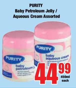 PURITY Baby Petroleum Jelly / Aqueous Cream Assorted