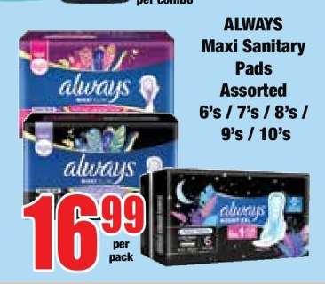 ALWAYS Maxi Sanitary Pads Assorted 6's / 7's / 8's / 9's / 10's