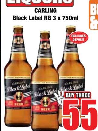 CARLING Black Label RB 3 x 750ml