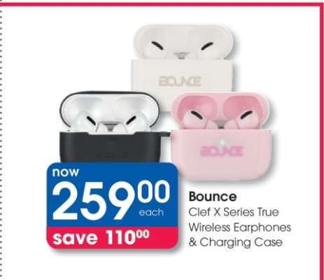 Bounce Clef X Series True Wireless Earphones & Charging Case