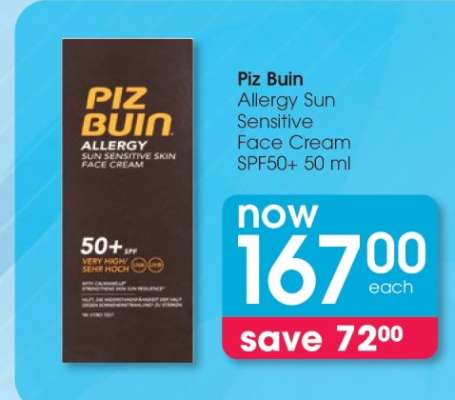 Piz Buin Allergy Sun Sensitive Face Cream SPF50+ 50 ml