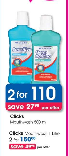 Clicks Mouthwash 500 ml