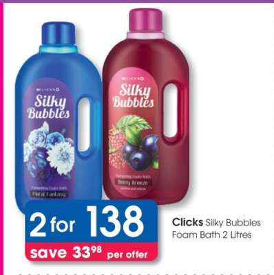Clicks Silky Bubbles Foam Bath 2 Litres