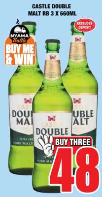 CASTLE DOUBLE MALT RB 3 X 660ML