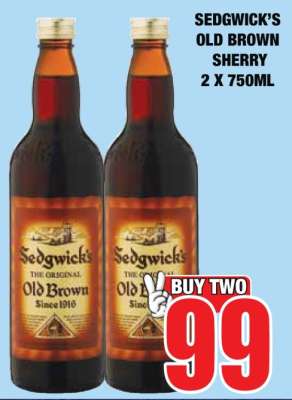 SEDGWICK'S OLD BROWN SHERRY 2 X 750ML