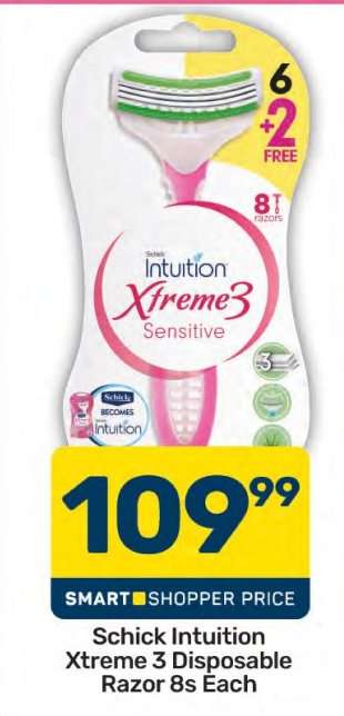 Schick Intuition Xtreme 3 Disposable Razor 8s Each