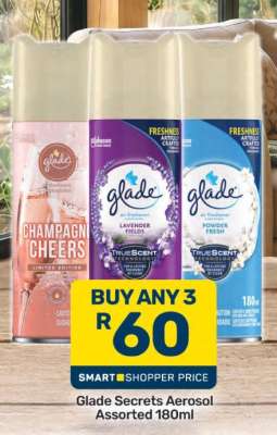 Glade Secrets Aerosol Assorted 180ml