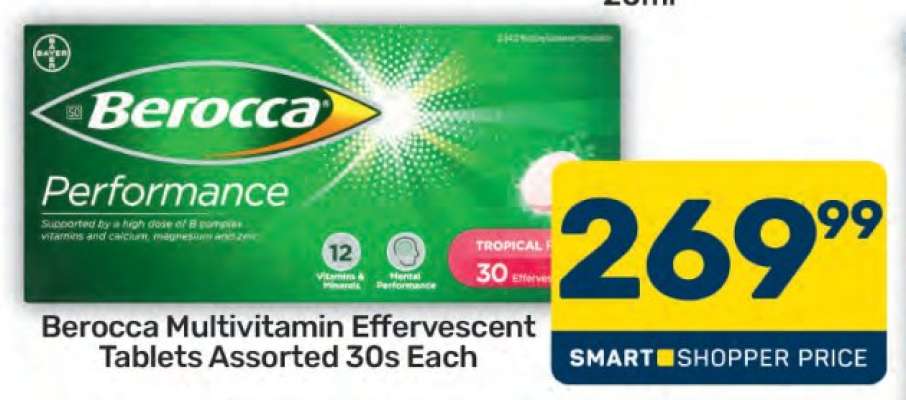 Berocca Multivitamin Effervescent Tablets Assorted 30s Each