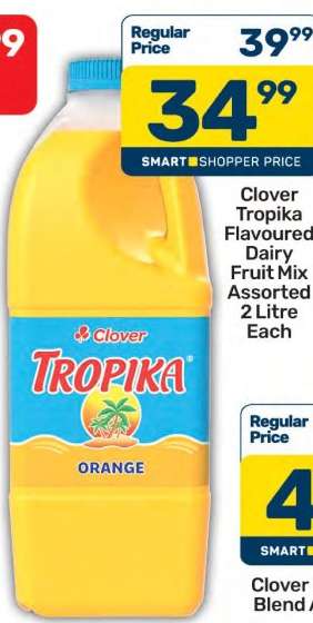 Clover Tropika Flavoured Dairy Fruit Mix Assorted 2 Litre Each