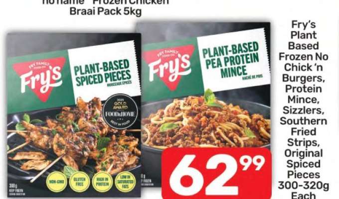 Fry’s Plant Based Frozen No Chick ‘n Burgers, Protein Mince, Sizzlers, Southern Fried Strips, Original Spiced Pieces
