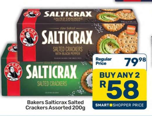 Bakers Salticrax Salted Crackers Assorted 200g