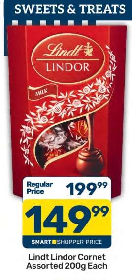 Lindt Lindor Cornet Assorted 200g Each