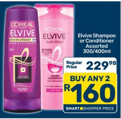 Elvive Shampoo or Conditioner Assorted 300/400ml