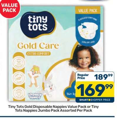 Tiny Tots Gold Disposable Nappies Value Pack