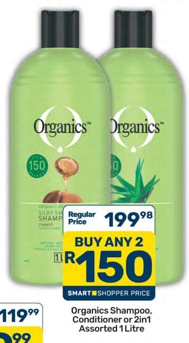 Organics Shampoo, Conditioner or 2in1 Assorted 1 Litre