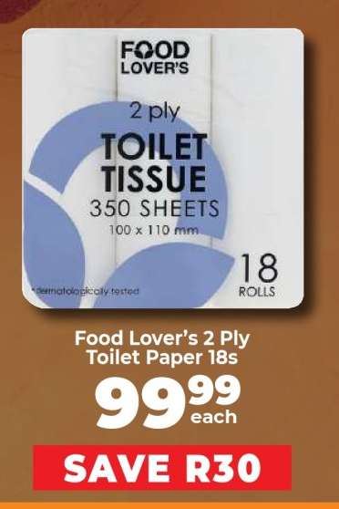 Food Lover’s 2 Ply Toilet Paper 18s