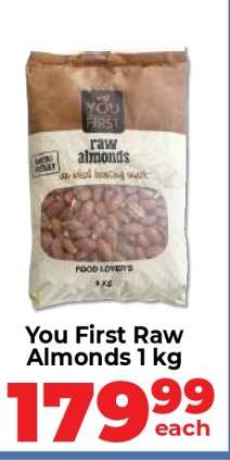 You First Raw Almonds 1 kg