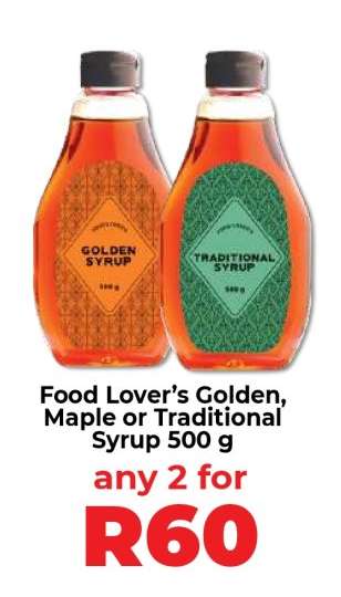 Food Lover’s Golden, Maple or Traditional Syrup 500 g