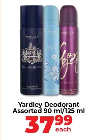 Yardley Deodorant Assorted 90 ml/125 ml