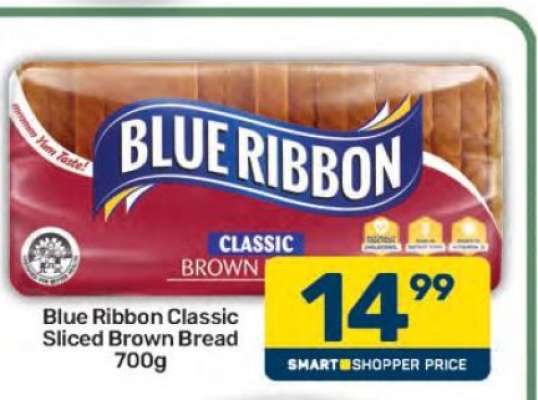 BLUE RIBBON CLASSIC SLICED BROWN BREAD 700g