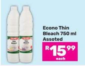 Econo Thin Bleach 750 ml Assorted