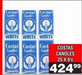 COSTAS CANDLES 25 X 6's