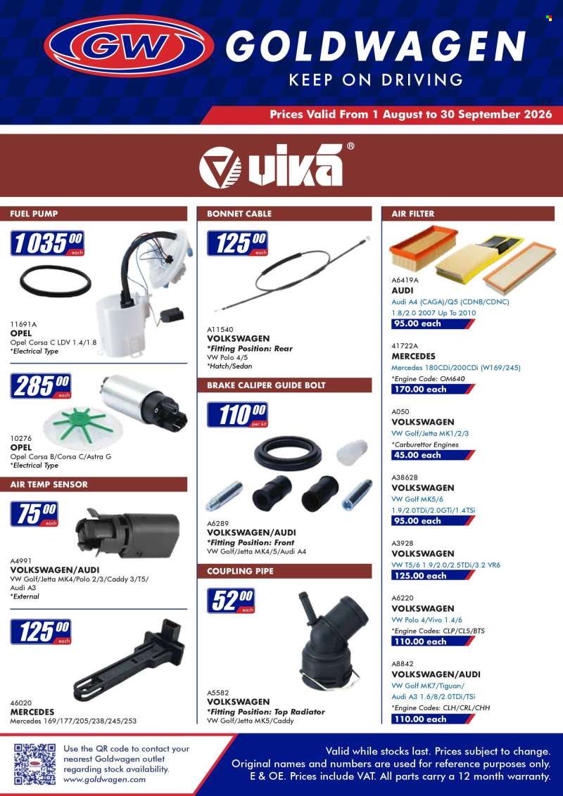 Goldwagen catalogue  - 01/08/2026 - 30/09/2026.