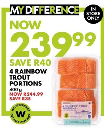 4 Rainbow Trout Portions
