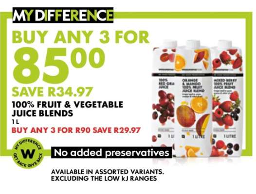 100% Fruit & Vegetable Juice Blends