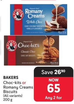 Bakers Choc-kits OR Romany Creams Biscuits