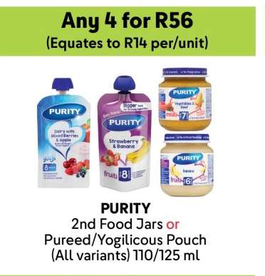 PURITY 2nd Food Jars or Pureed/Yogilicious Pouch