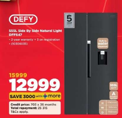 DEFY 555L Side By Side Natural Light DFF647