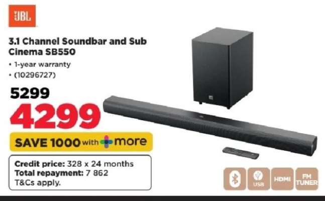 3.1 Channel Soundbar and Sub Cinema SB550