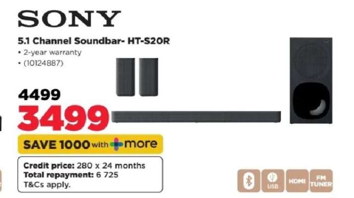 Sony 5.1 Channel Soundbar HT-S20R