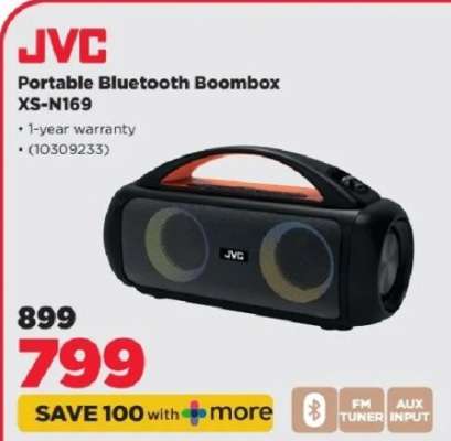 JVC Portable Bluetooth Boombox XS-N169