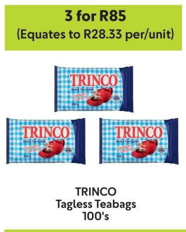 TRINCO Tagless Teabags 100's