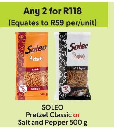 SOLEO Pretzel Classic or Salt and Pepper 500 g