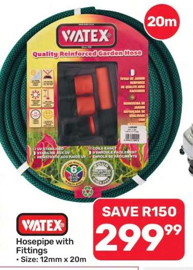 WATEX Hosepipe with Fittings