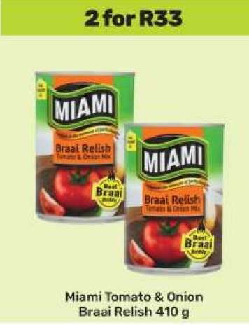 Miami Tomato & Onion Braai Relish 410 g