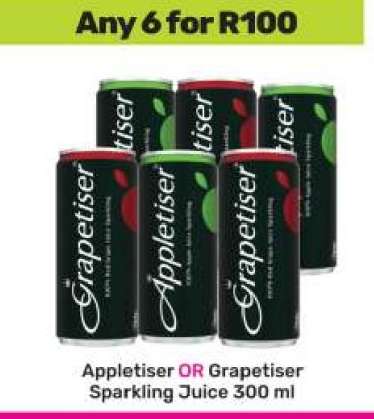 Appletiser OR Grapetiser Sparkling Juice 300 ml