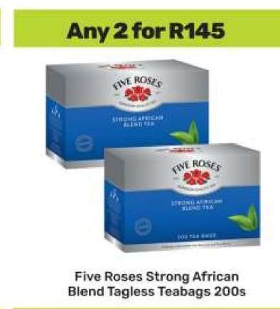 Five Roses Strong African Blend Tagless Teabags 200s