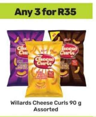 Willards Cheese Curls 90 g Assorted