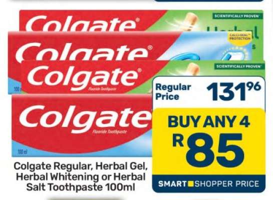 Colgate Regular, Herbal Gel, Herbal Whitening or Herbal Salt Toothpaste 100ml