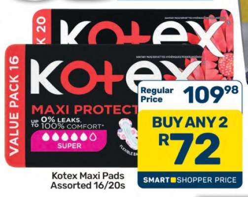 Kotex Maxi Pads Assorted 16/20s
