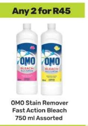 OMO Stain Remover Fast Action Bleach 750 ml Assorted