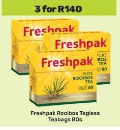 Freshpak Rooibos Tagless Teabags 80s