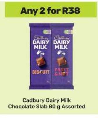 Cadbury Dairy Milk Chocolate Slab 80 g Assorted